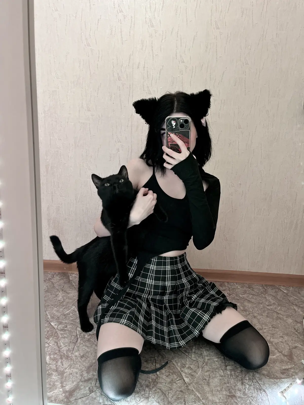 Alskohope Yezhikali Teasing in Lingerie & Fishnets — 7