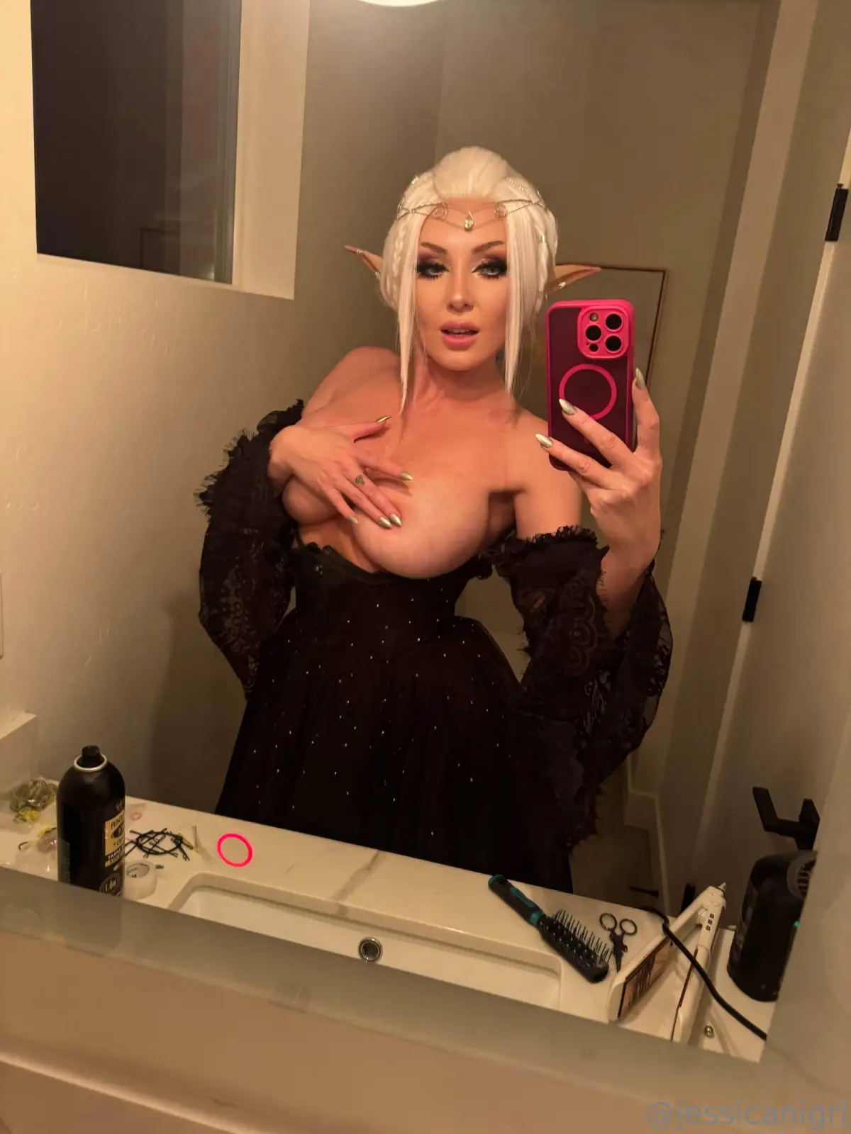Jessica Nigri Busty Elf Cosplay & Nude Tease