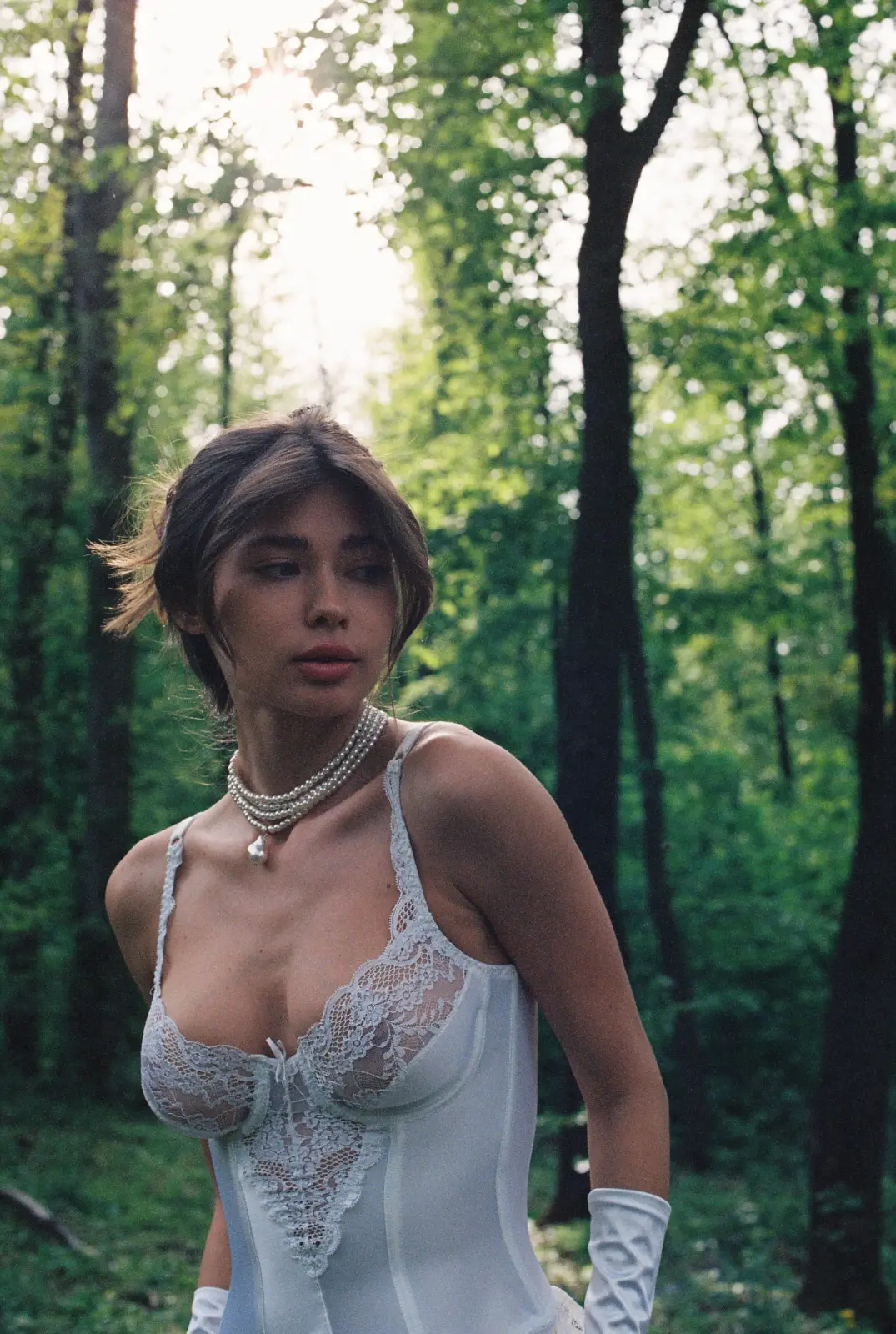 Anna Ralphs Sheer White Corset Forest Lingerie
