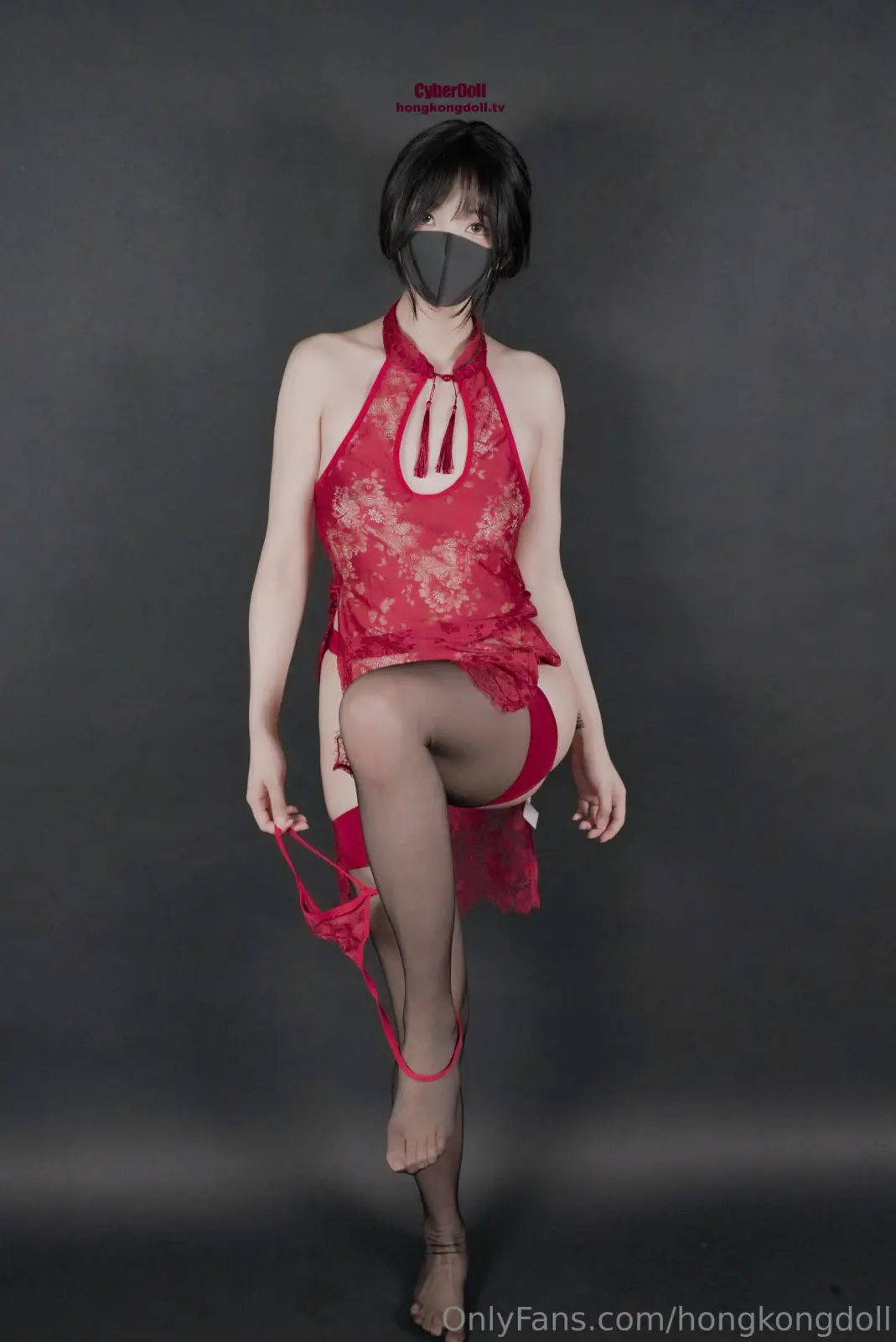 HongKongDoll Nude Lingerie & Red Qipao Tease — 6