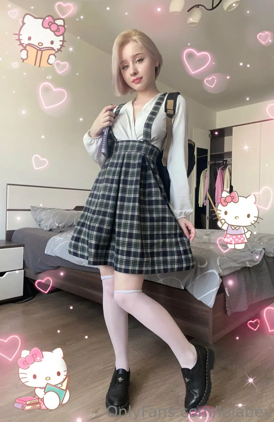Lolabey_ Blonde Schoolgirl & Lingerie Tease — 2