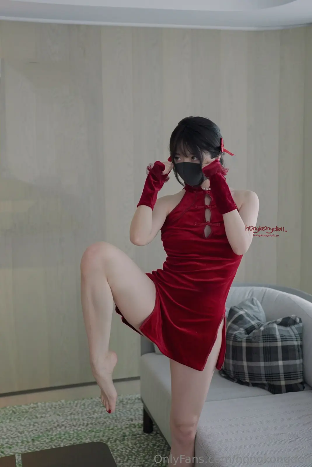 HongKongDoll Teasing in Qipao & Red Velvet — 6