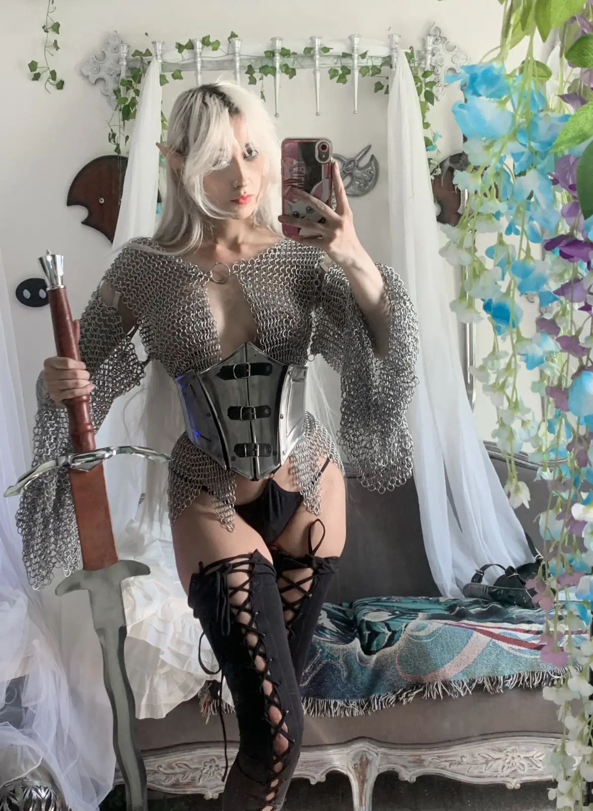 StyrlingElf Elf in Shiny Chainmail & Corset — 5