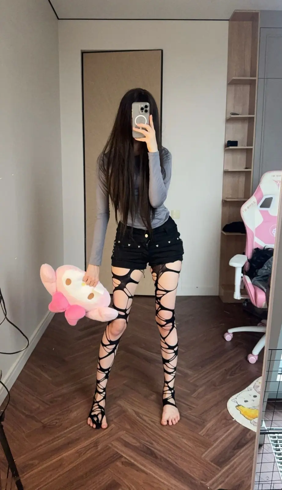 Darlingdevv Fishnet Tease and Cat Maid Selfies — 3