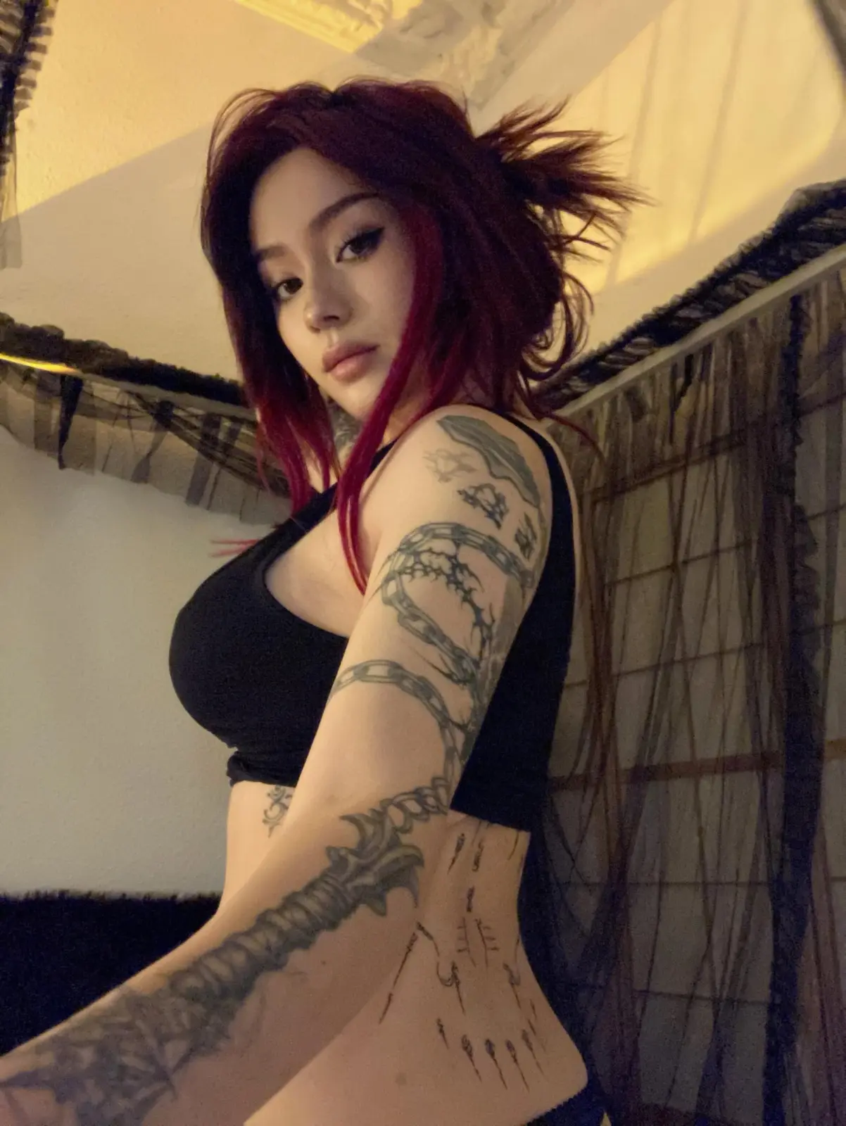 JadeyAnh Redhead Tattoo Tease Shows Her Curves — 2