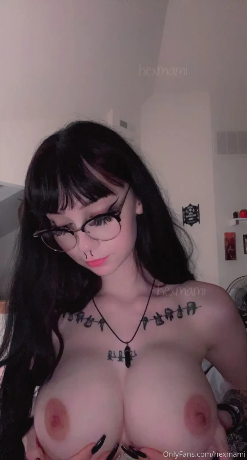 Hexmami vngel Teases in Sheer Lingerie & Fishnets — 4