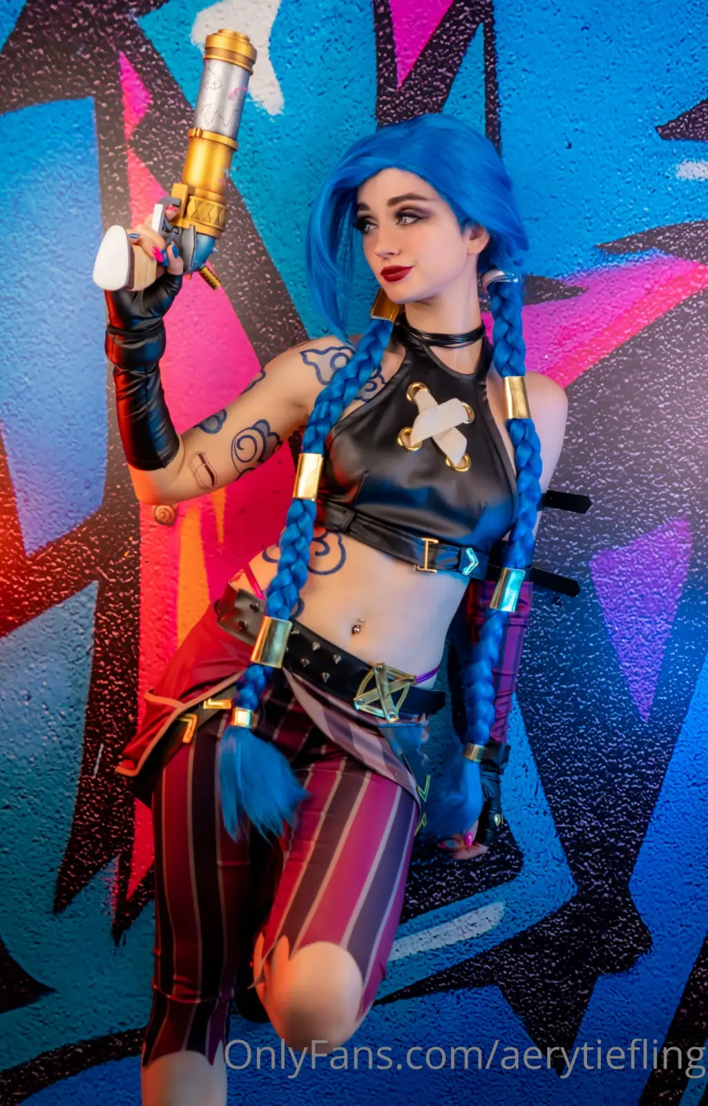 AeryTiefling Jinx Cosplay Tease & Nudes