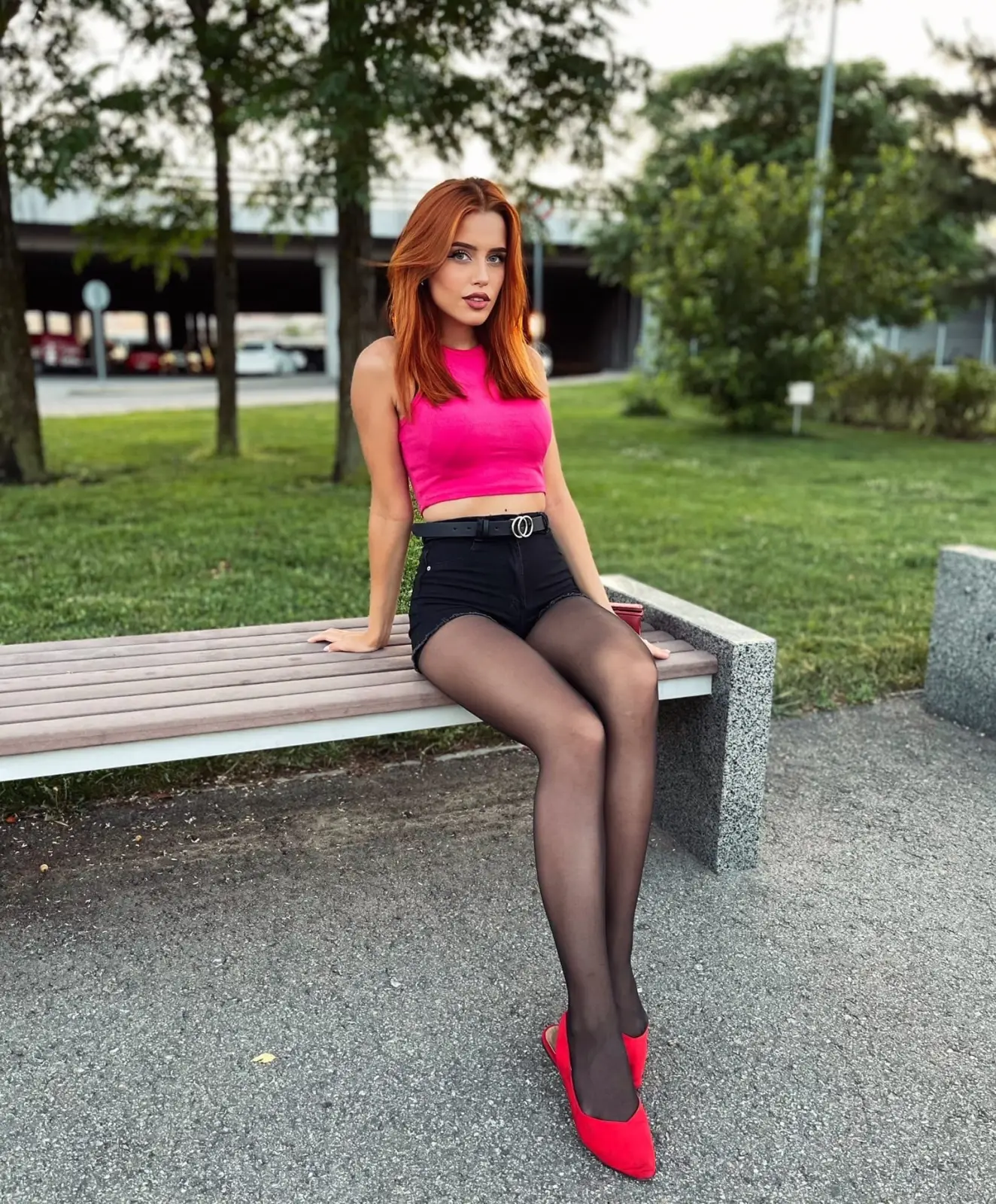 Devochkassevera Redhead in Sheer Pantyhose Lingerie — 5