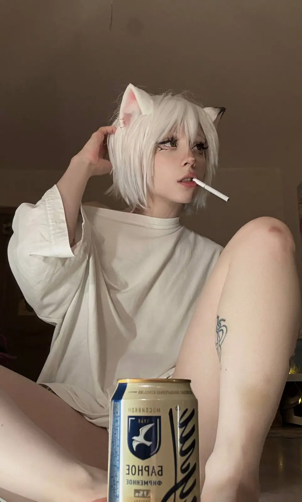 Zira_merz Cat Ears Cigarette and Horned Helmet Poses